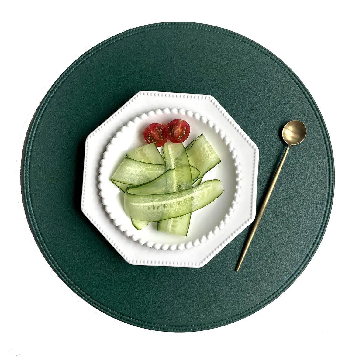 Round Leather Placemat Set