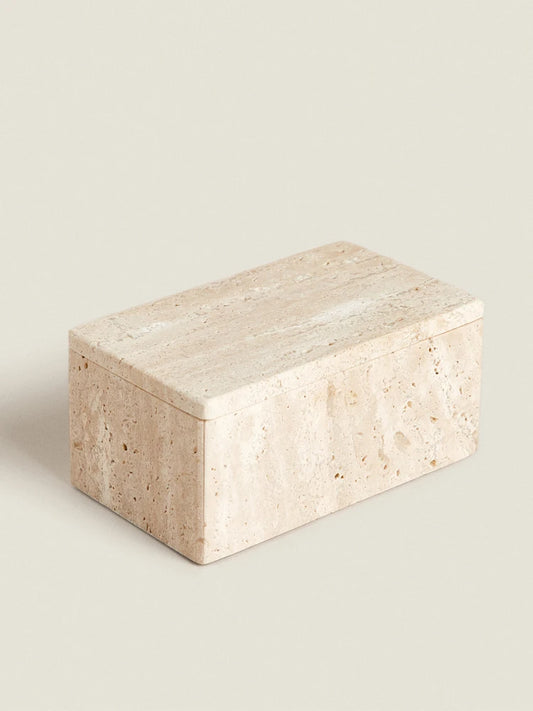 Travertine Storage Container for Jewelry