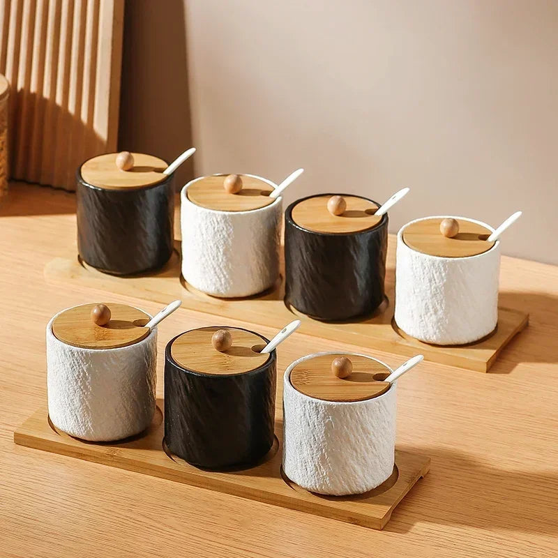 Ceramic seasoning bottle jar box