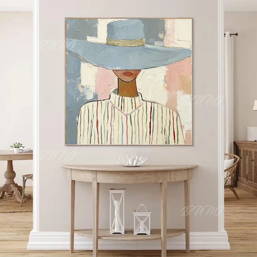 Woman with Hat Painting