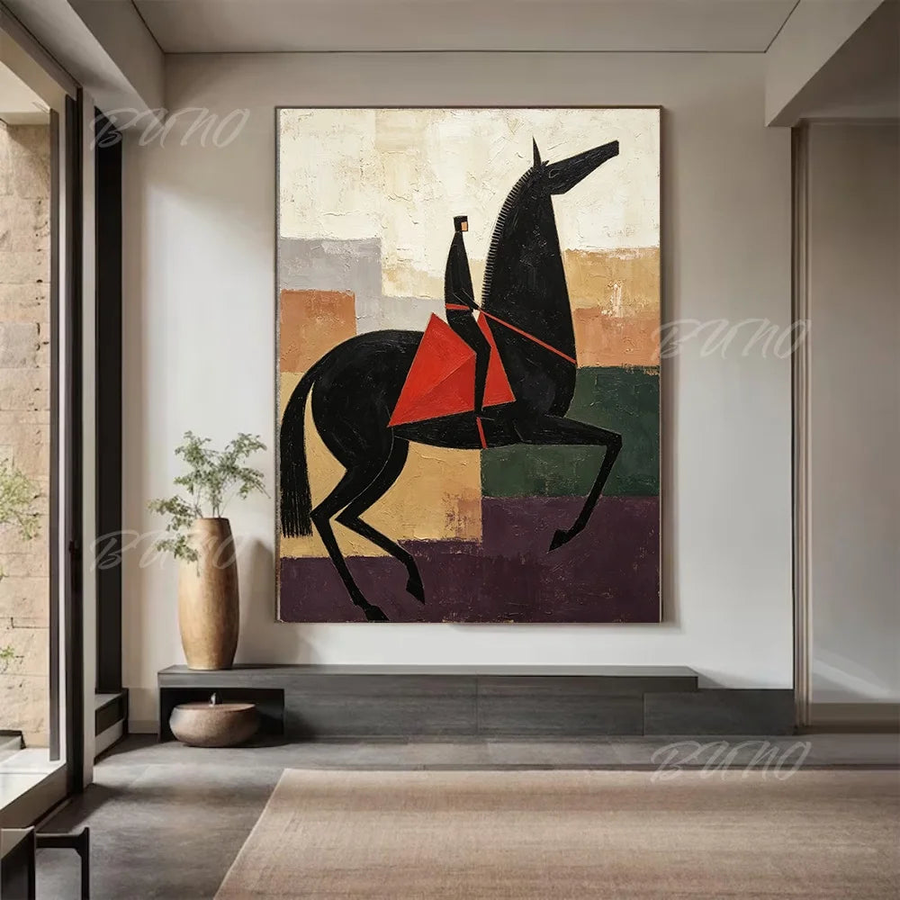 Cubist Horse Rider Art