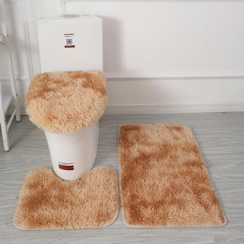 Tie-Dye Shaggy Bath Mat Set