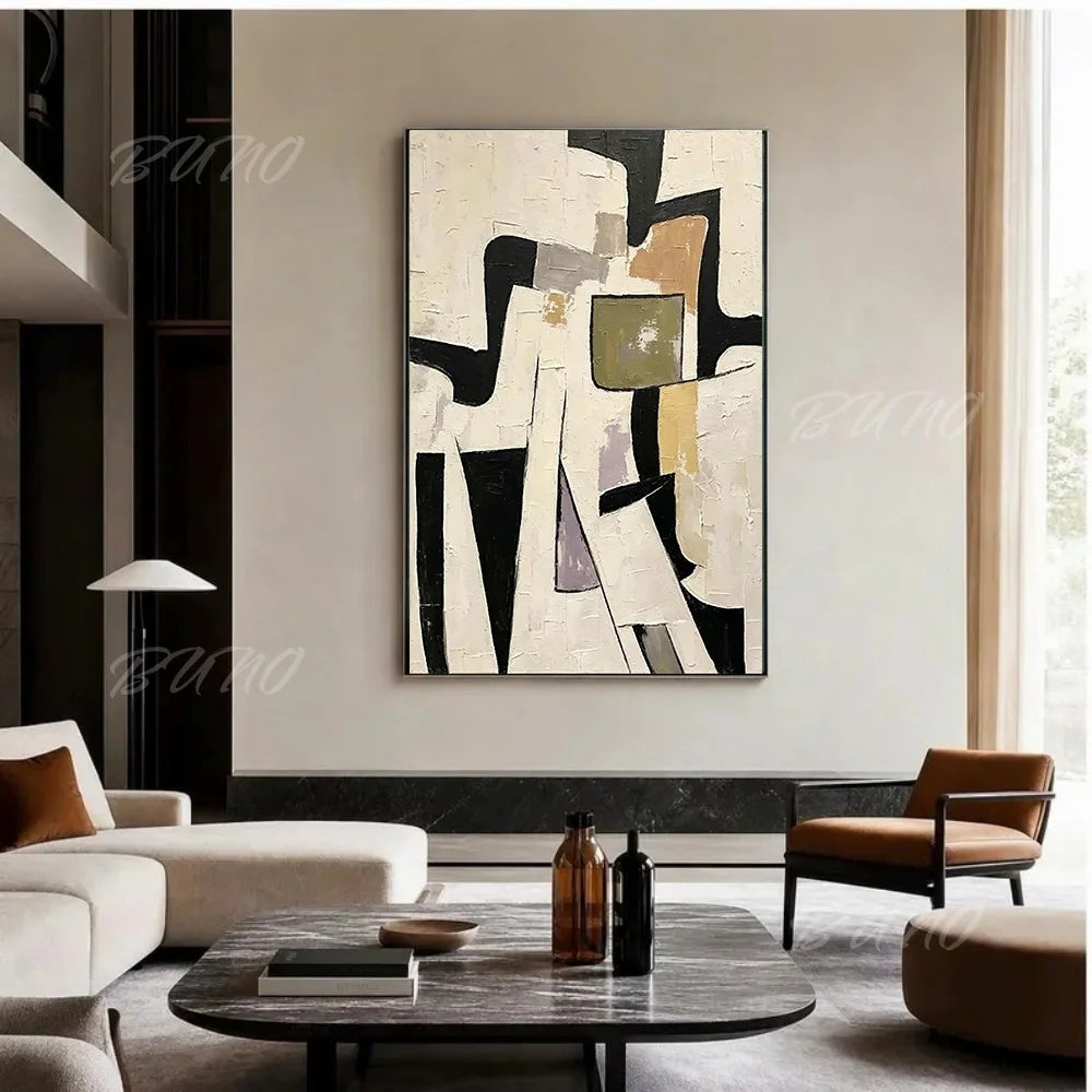 Black White Geometric Art