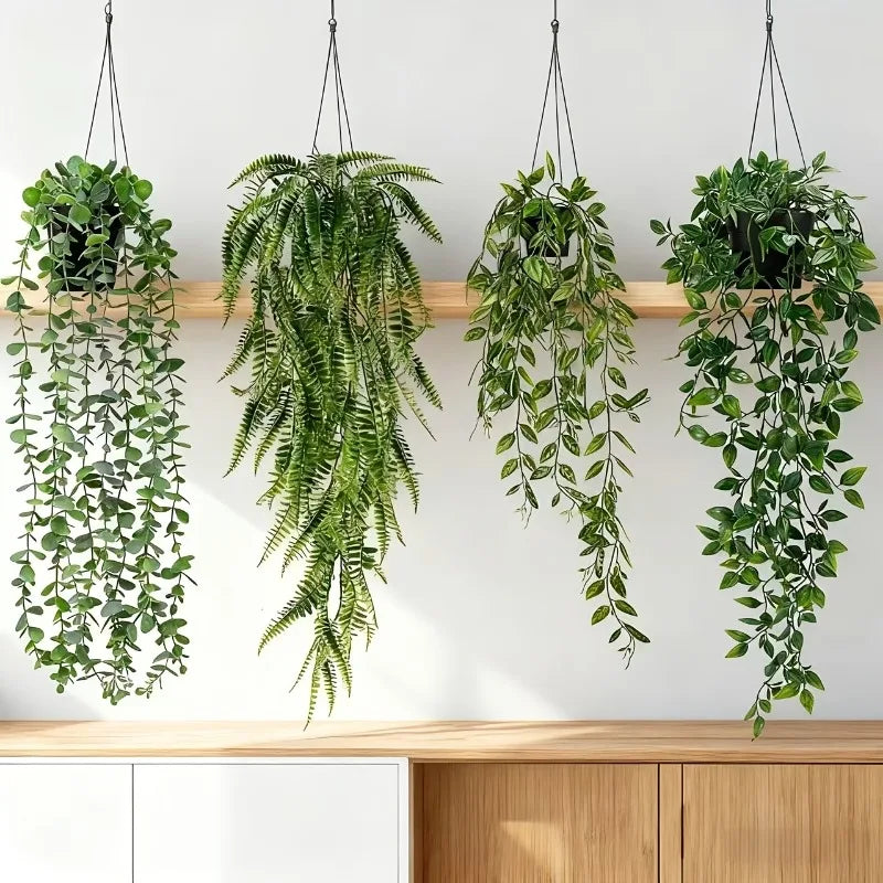 Artificial Hanging Plants Faux Eucalyptus