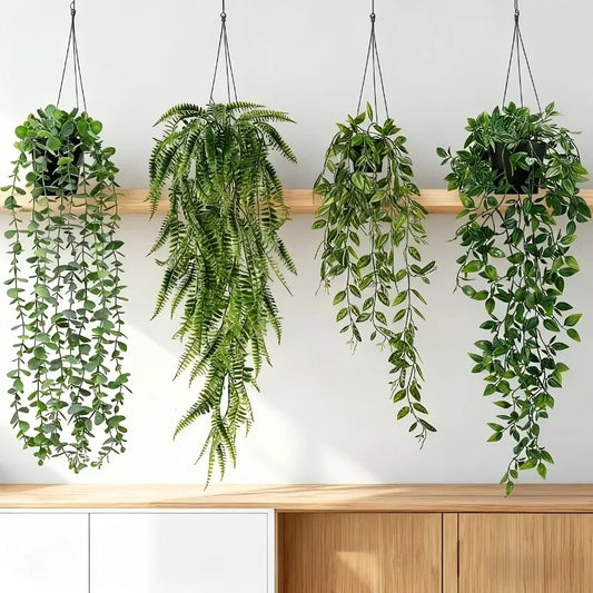 Artificial Hanging Plants Faux Eucalyptus