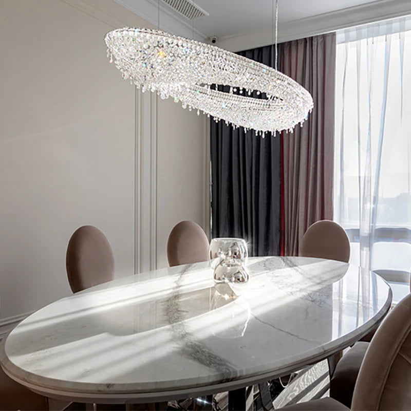 Gold Crystal Foyer Chandelier