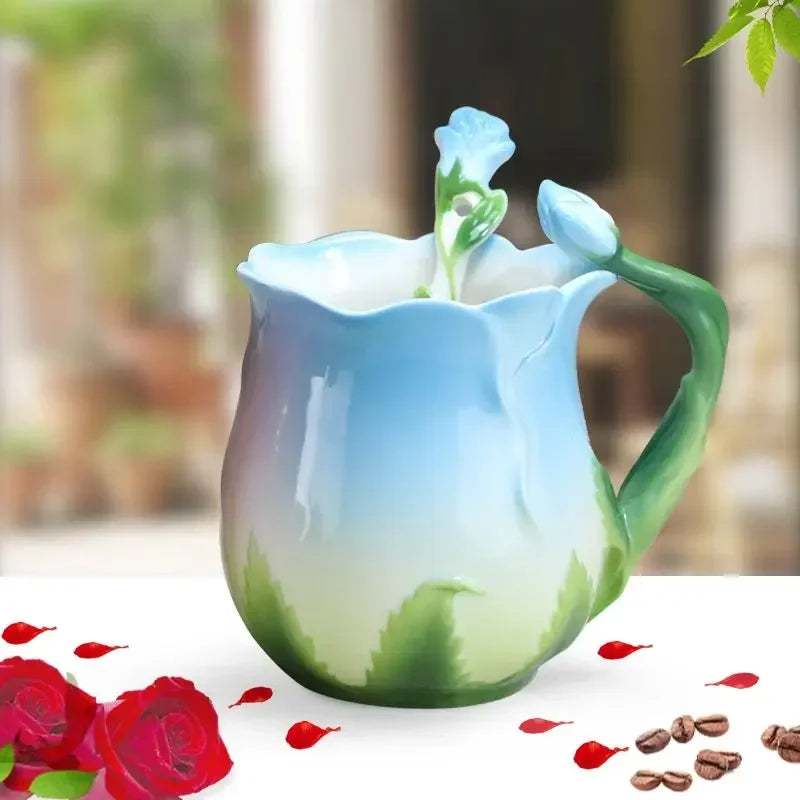 Pink Ceramic Coffee Cup European