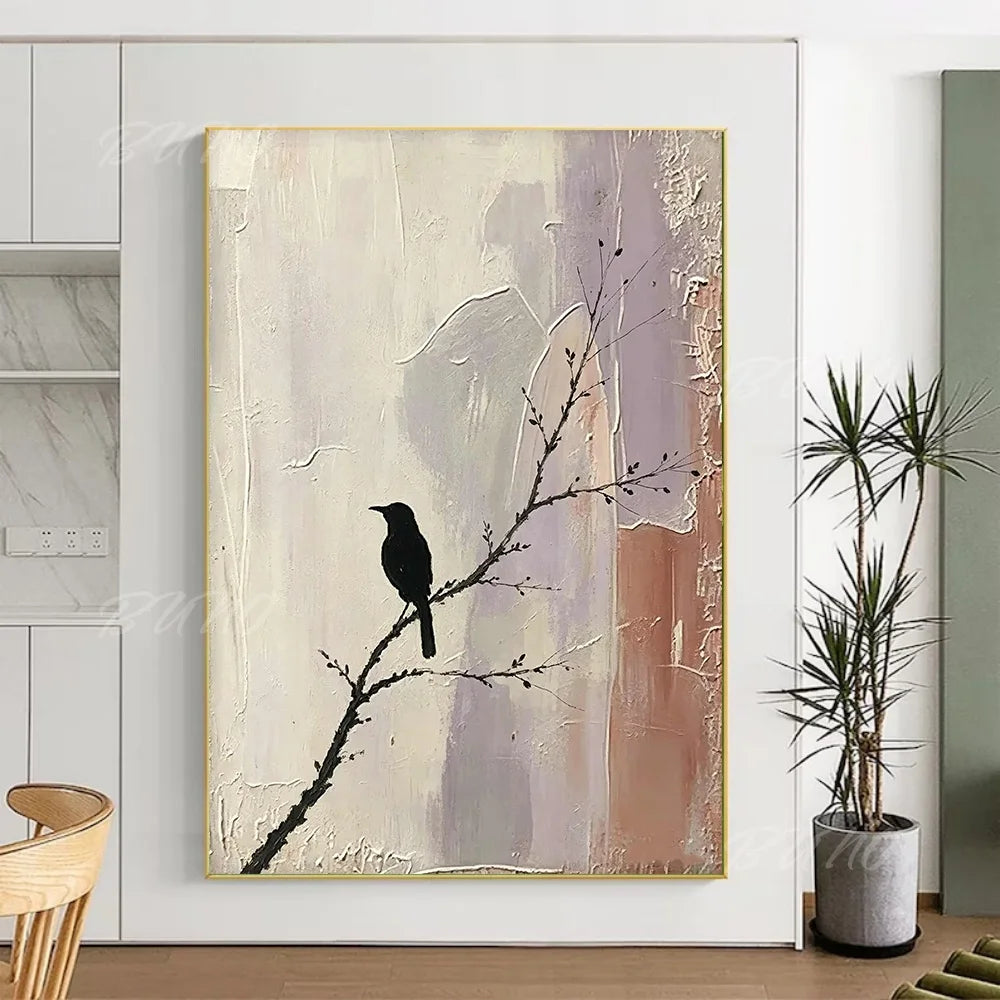 Wabi Sabi Birds Tree Art