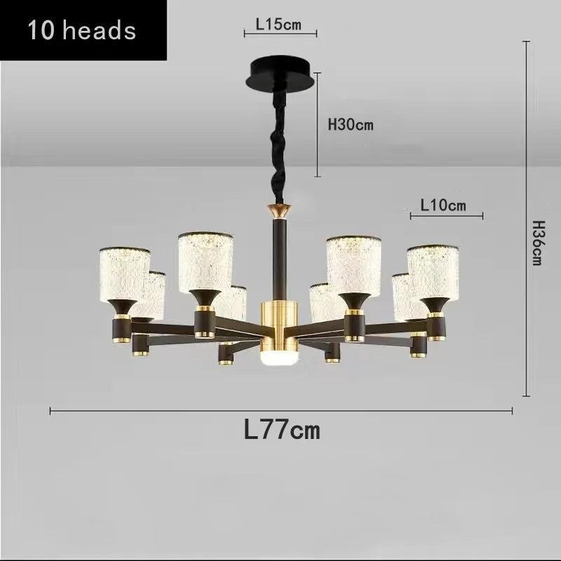 Gold and Black Crystal Chandelier