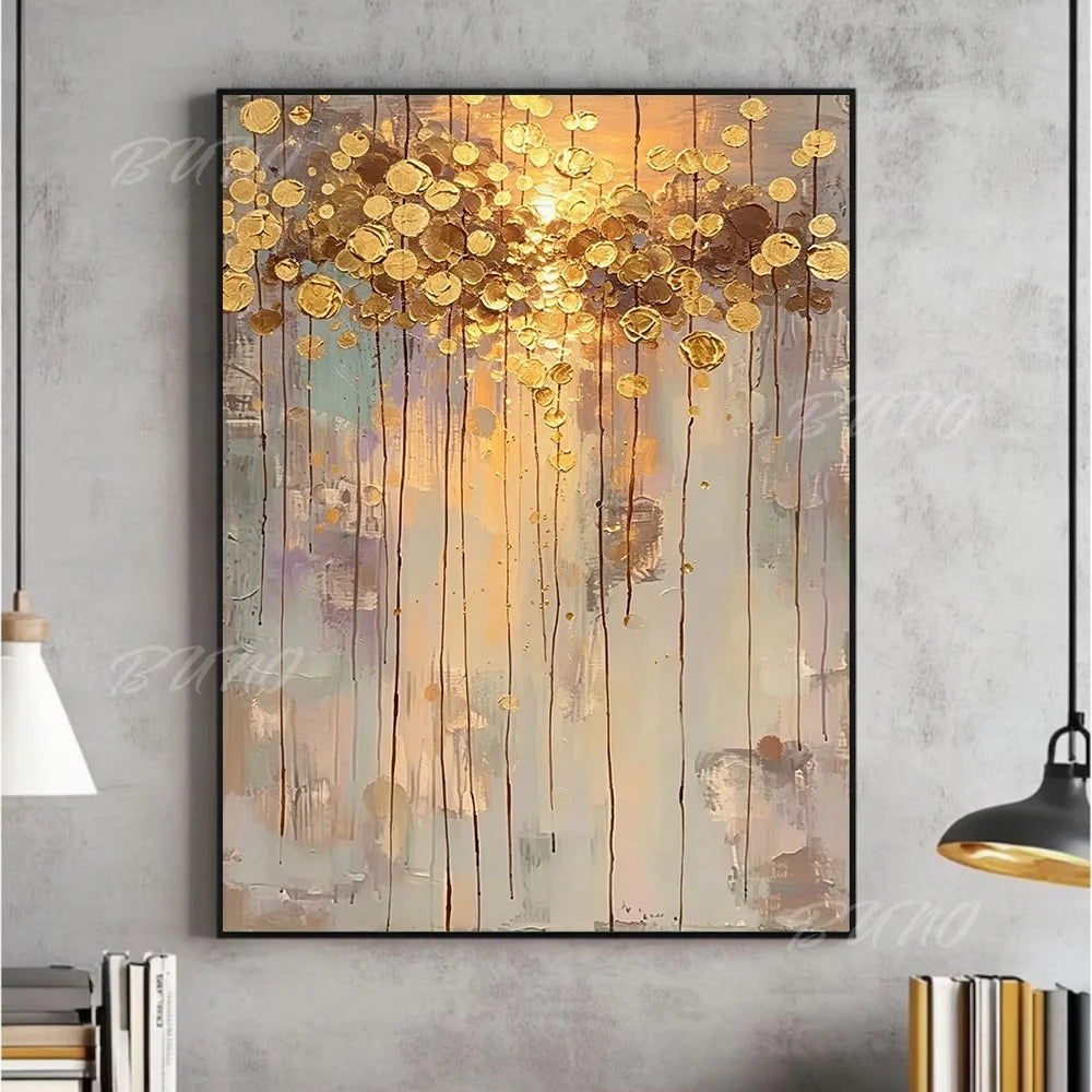 Golden Textured Palette Painting