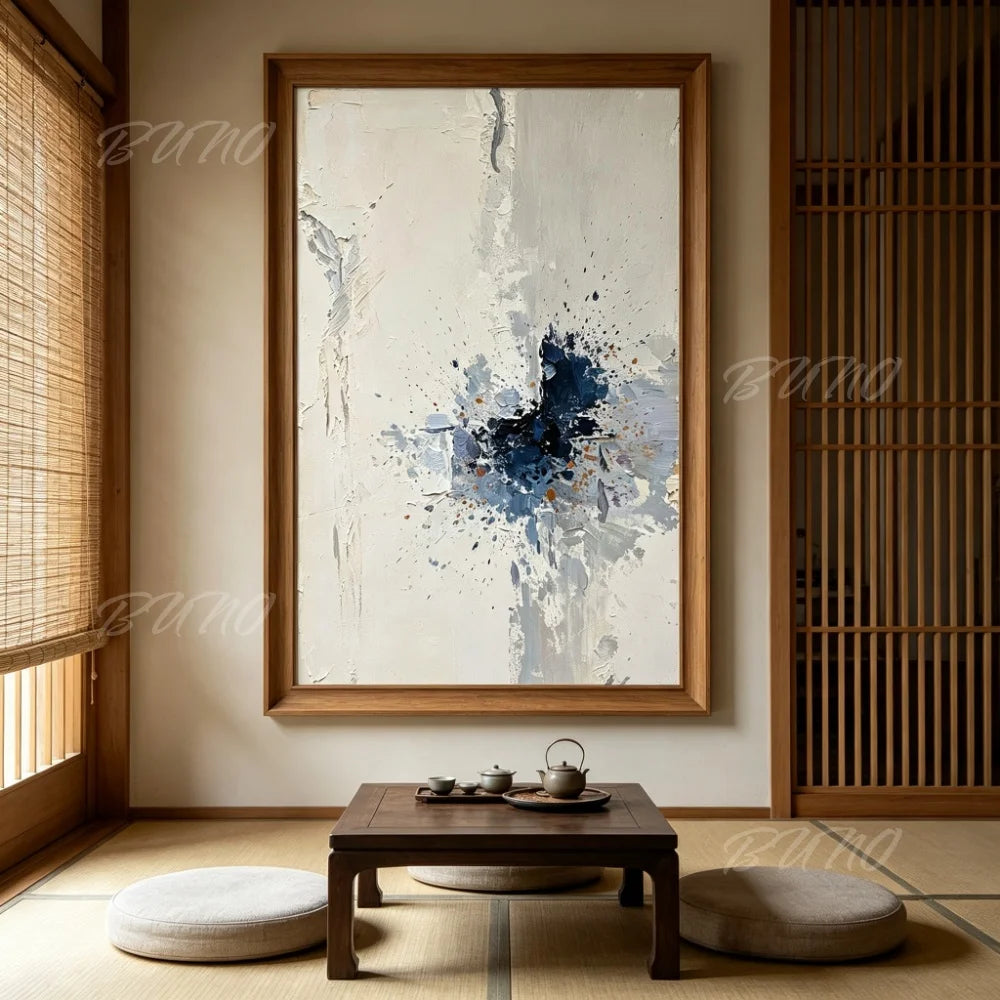 Blue Impasto Textured Painting