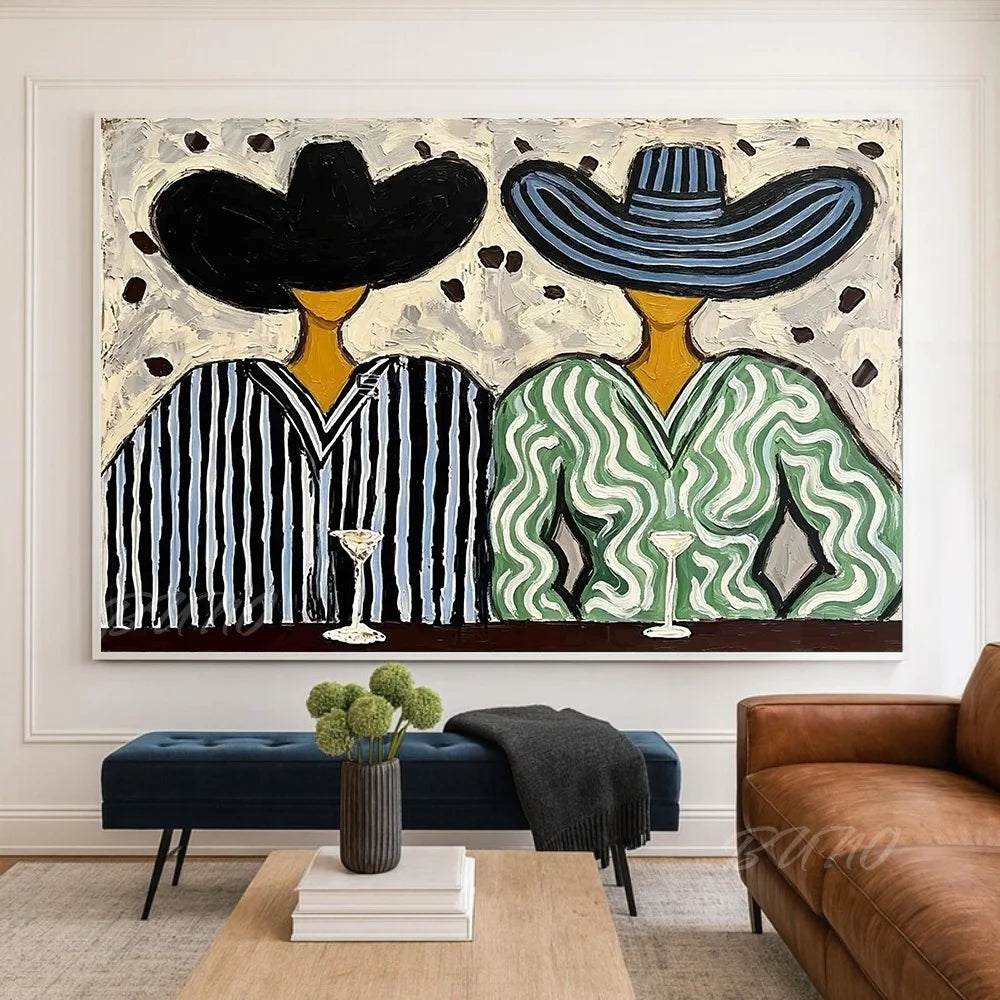 Mid-Century Textured Painting