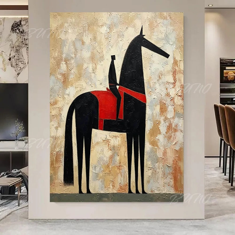 Cubist Horse Rider Art