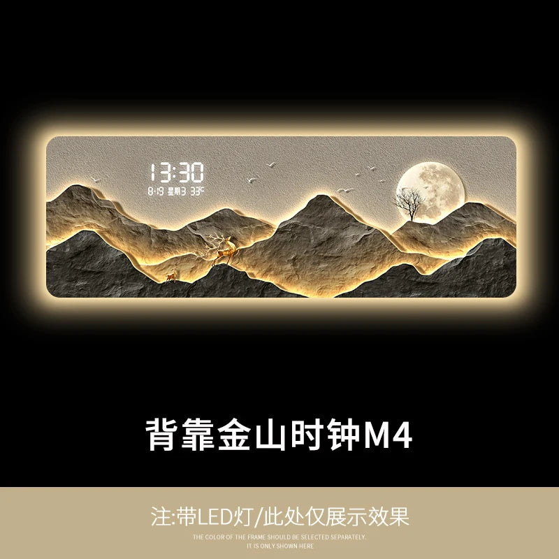 Mountain Clock Mural Light
