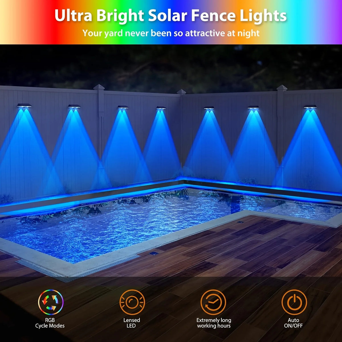 Pack Solar Fence Lights Multi