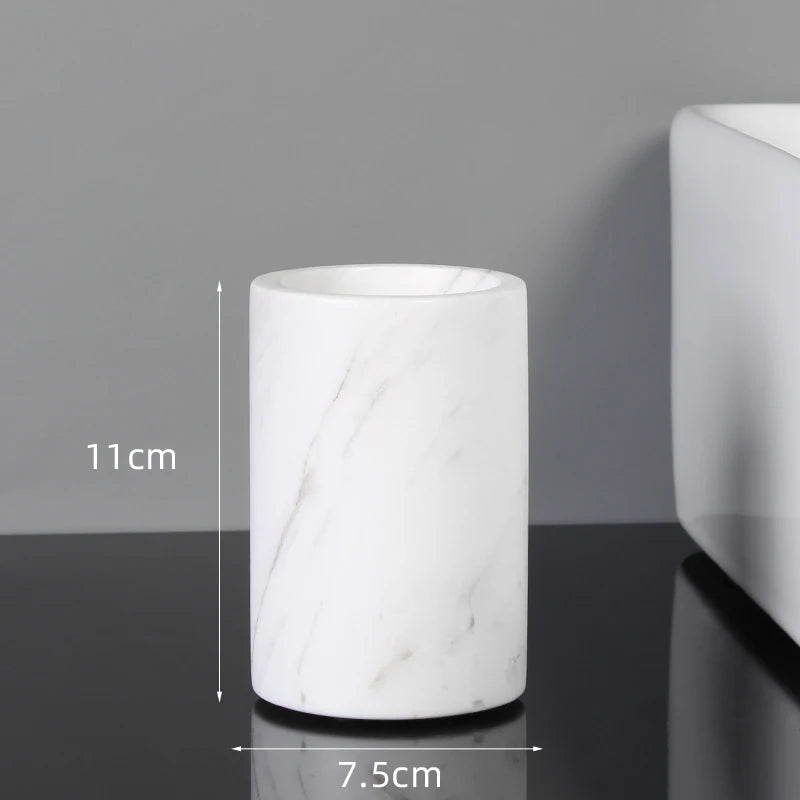 Volakas White Natural Marble Bathroom Set