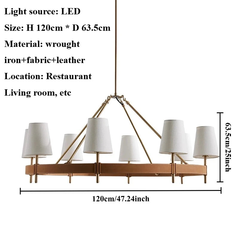 Designer Leather Circular Pendant Light