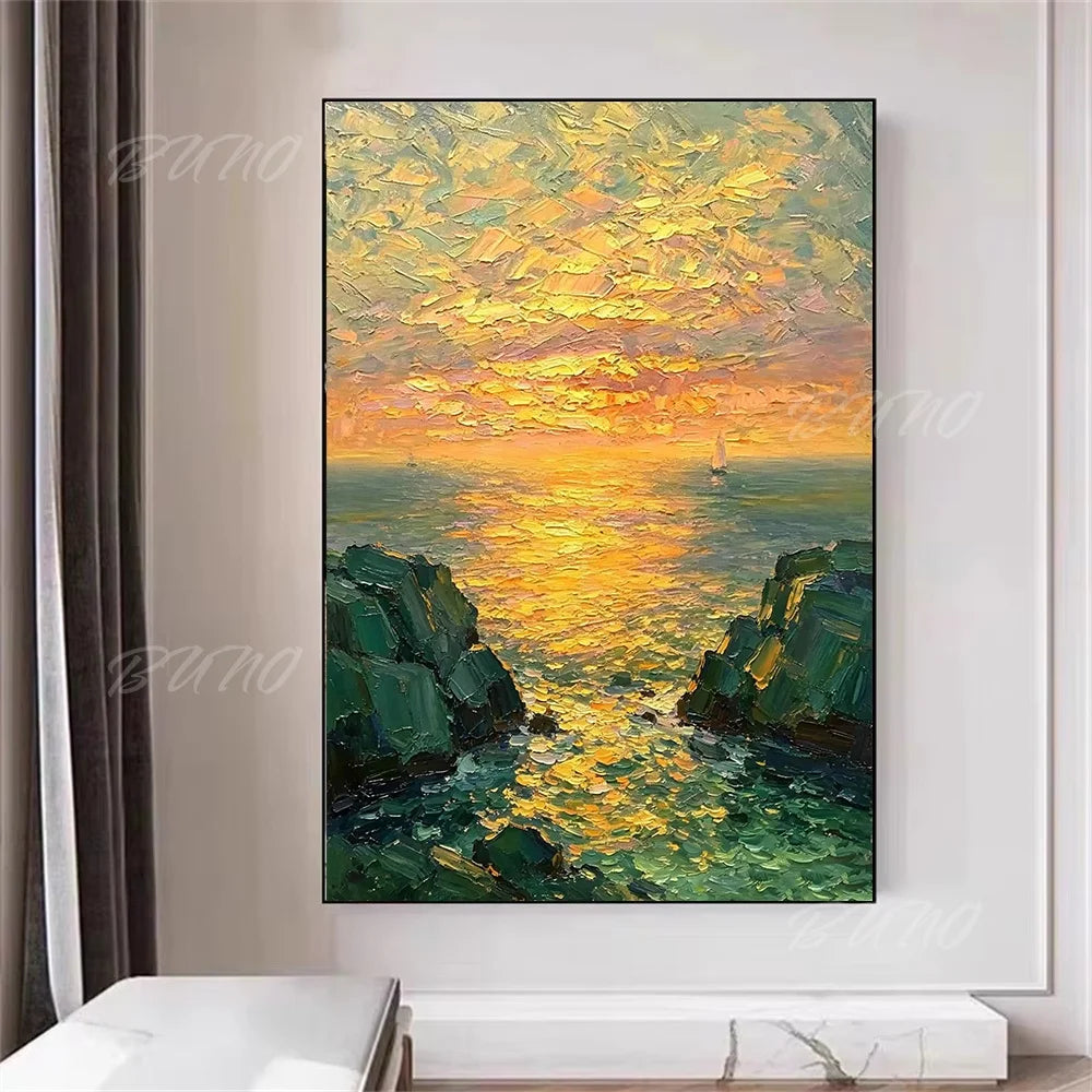 Sunset Sailboat Painting