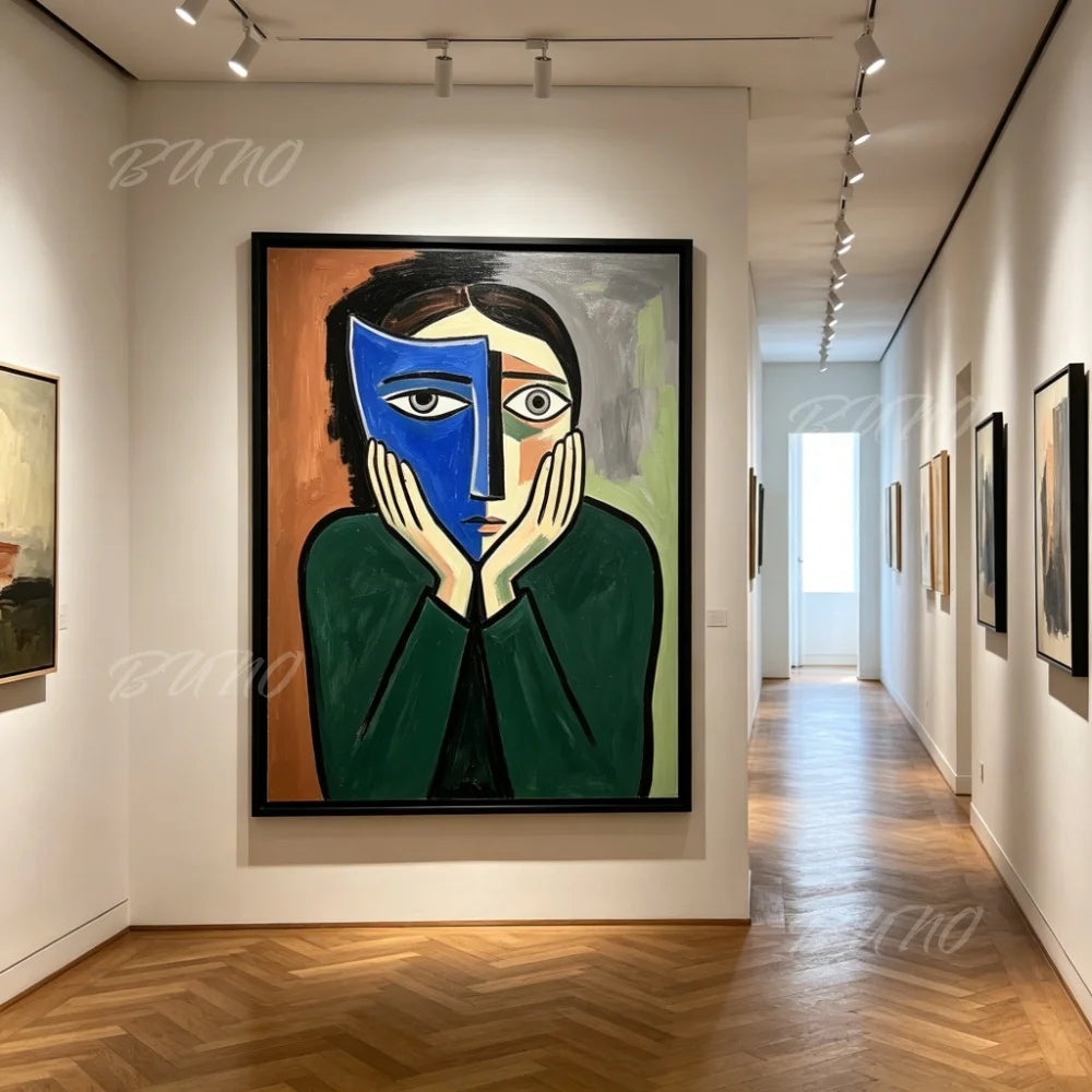 Cubist Face Portrait Art