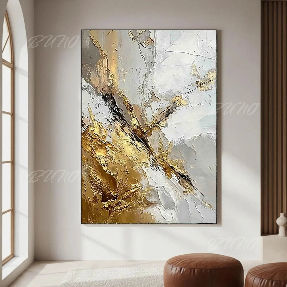 Gold Foil Textured Canvas Art