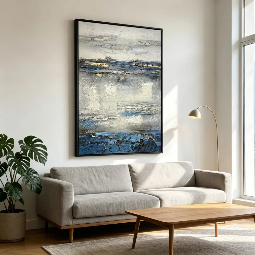 Gold Foil Ocean Wave Painting