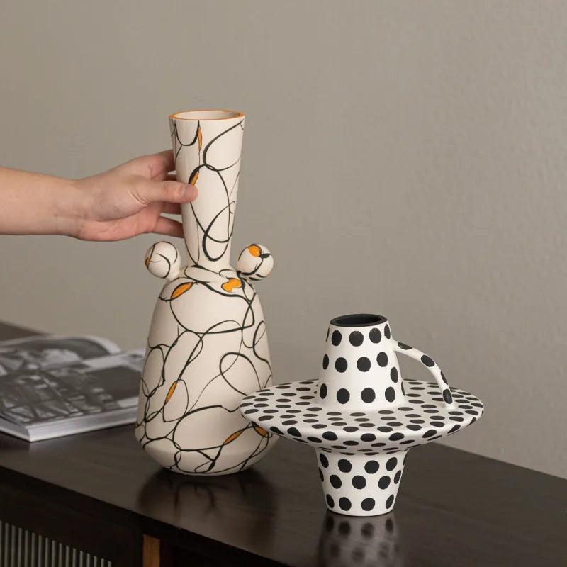 Striped Ceramic Vase