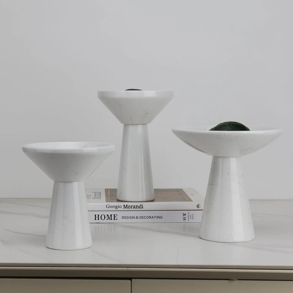 Footed Marble Fruit Stand