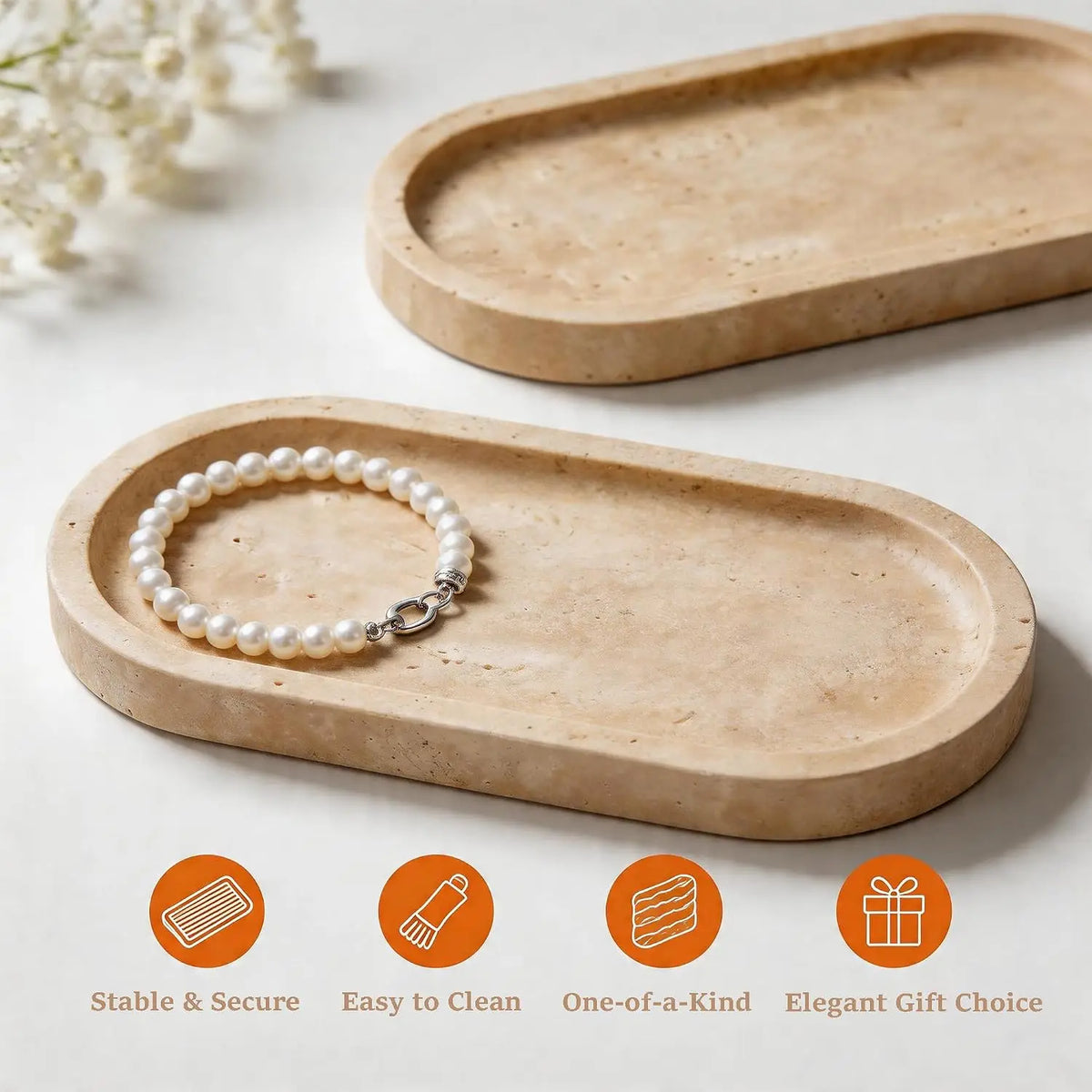 Travertine Vanity Tray
