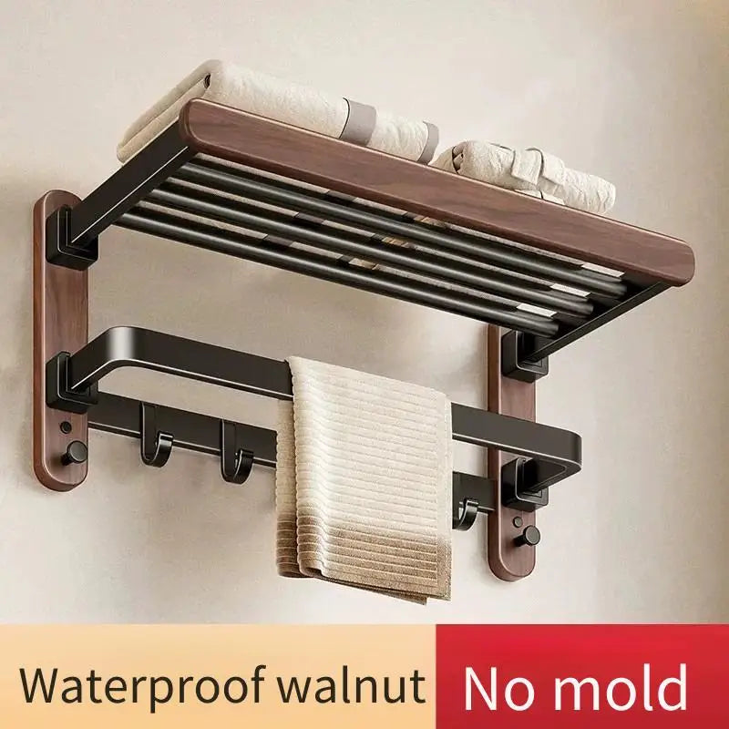 Walnut Folding Towel Rack