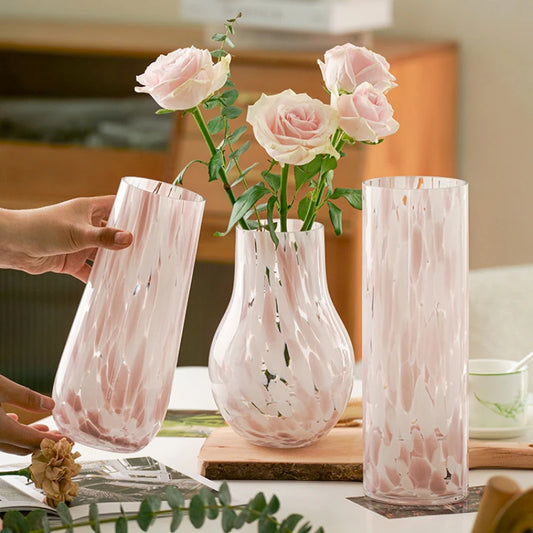 Pink Leopard Glass Vase