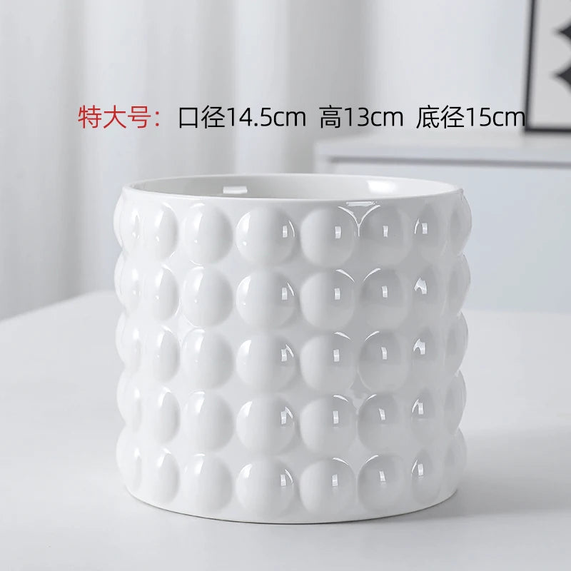 White Ceramic Flowerpot