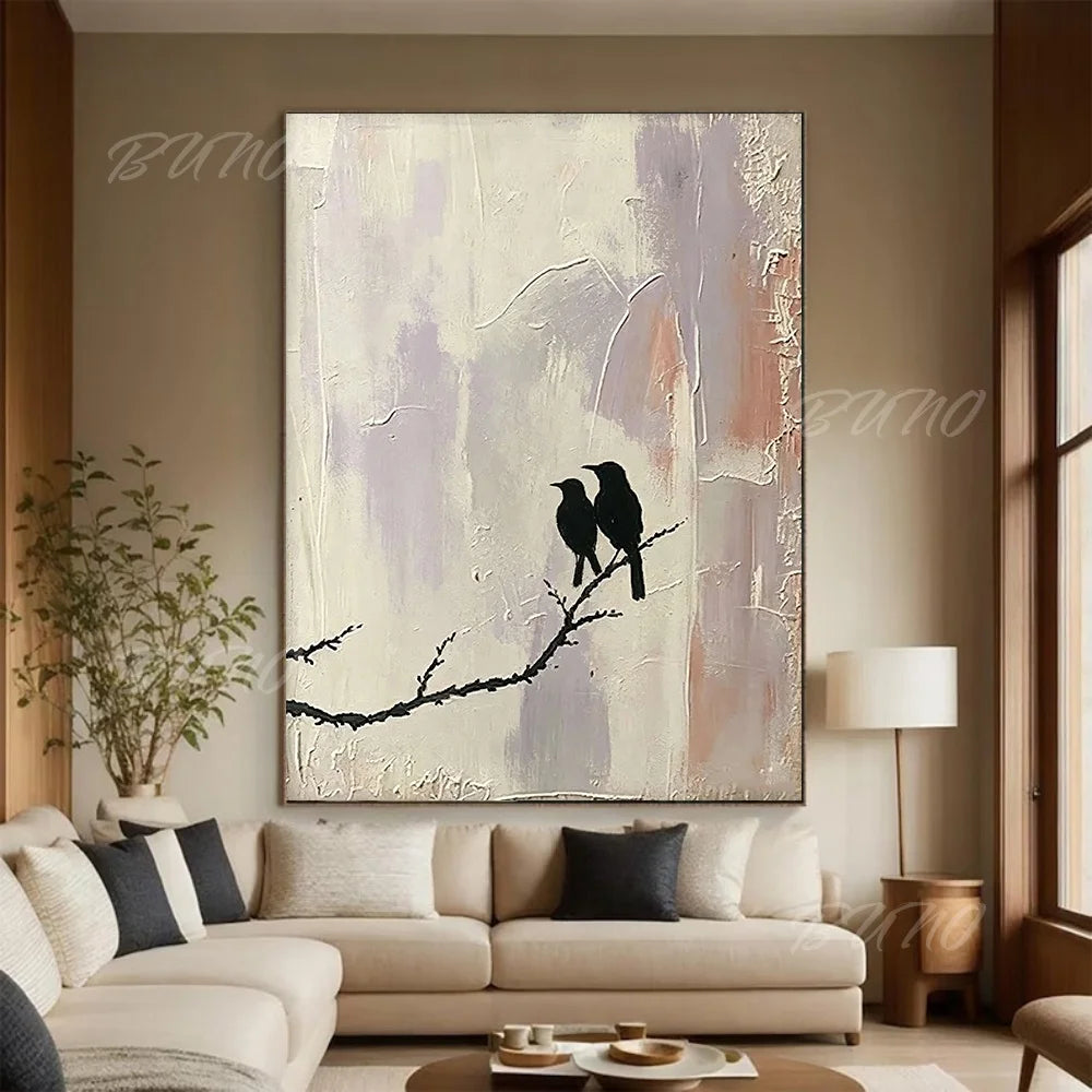 Wabi Sabi Birds Tree Art