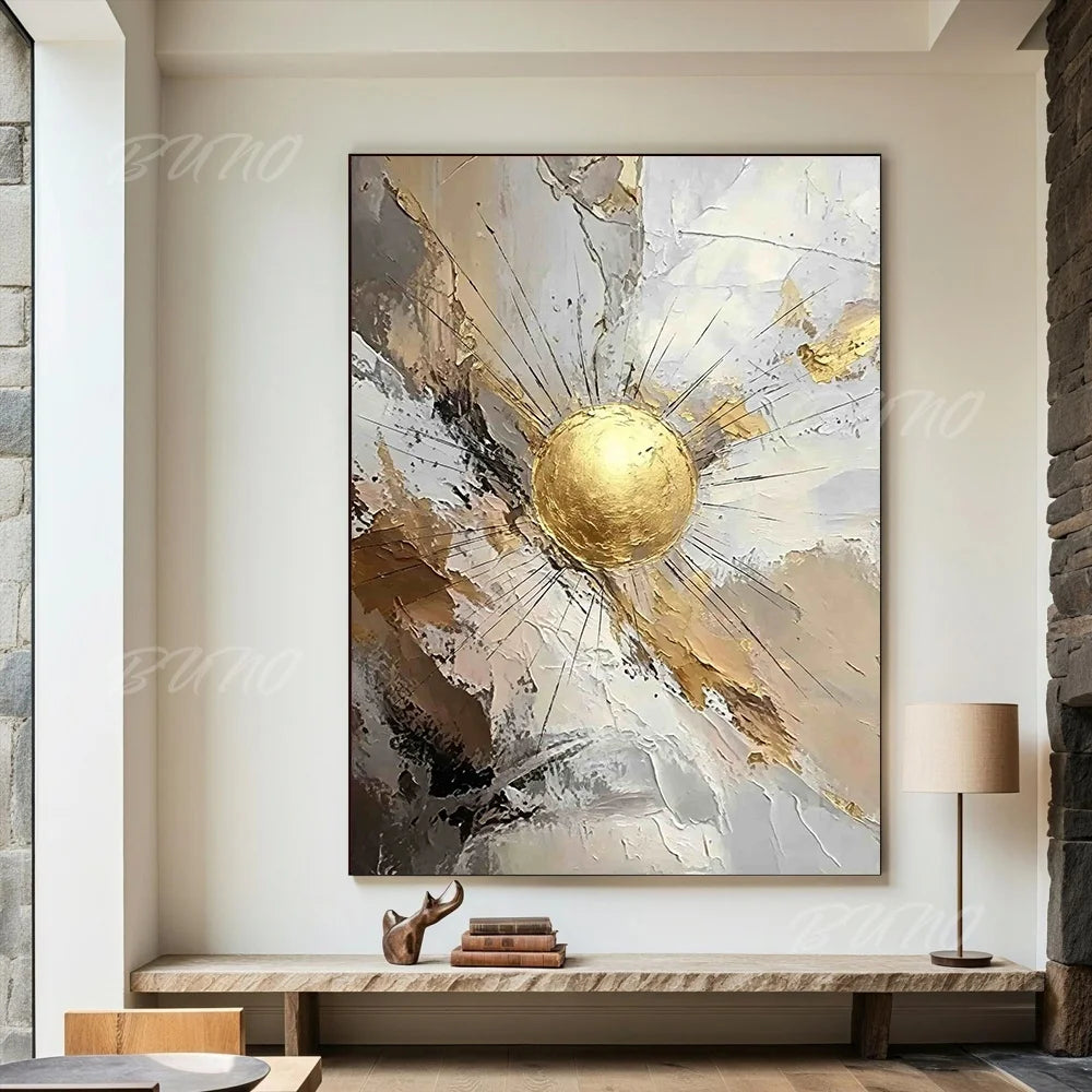 Gold Foil Textured Canvas Art