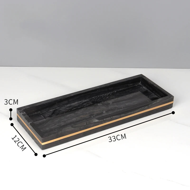 Tree Black Natural Marble Bathroom Set
