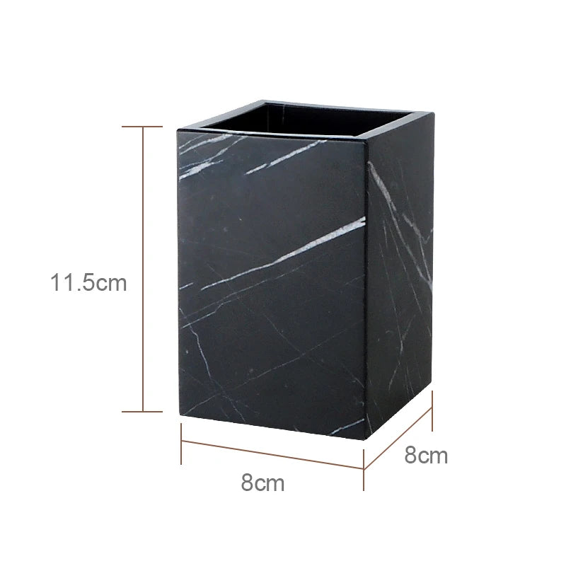 Black Nero Marquina Marble Bathroom Set