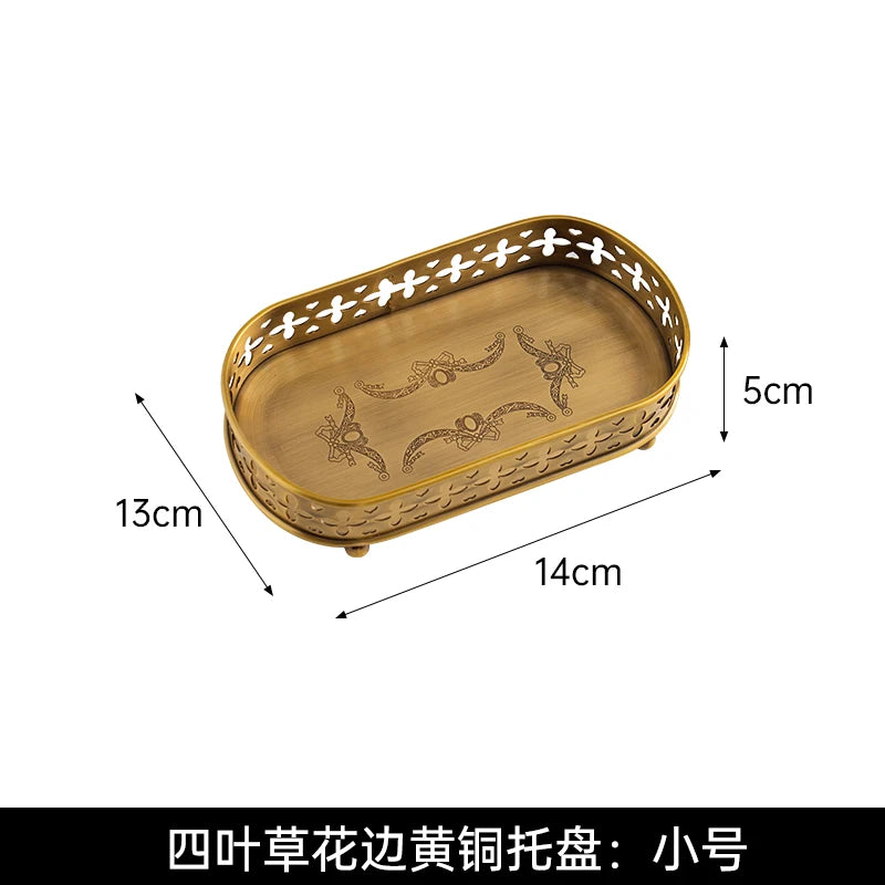European Brass Tea Table Storage