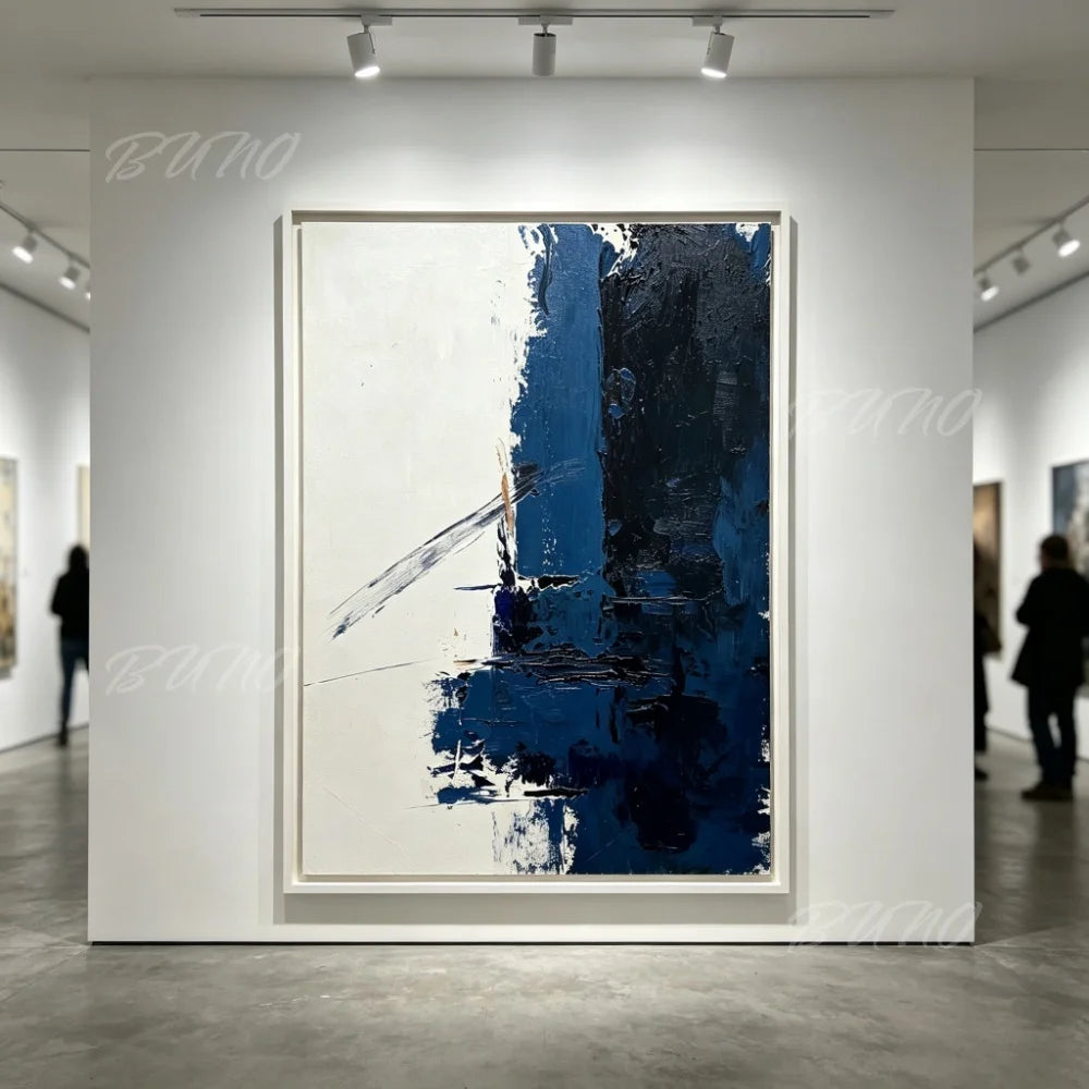 Blue Impasto Textured Painting