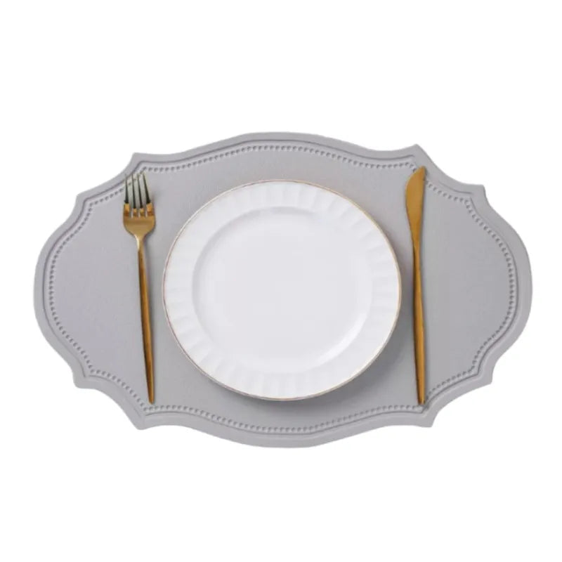 Red Oval Leather Placemats