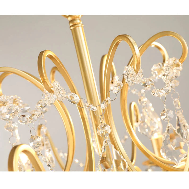 Wrought Iron Gold Chandelier