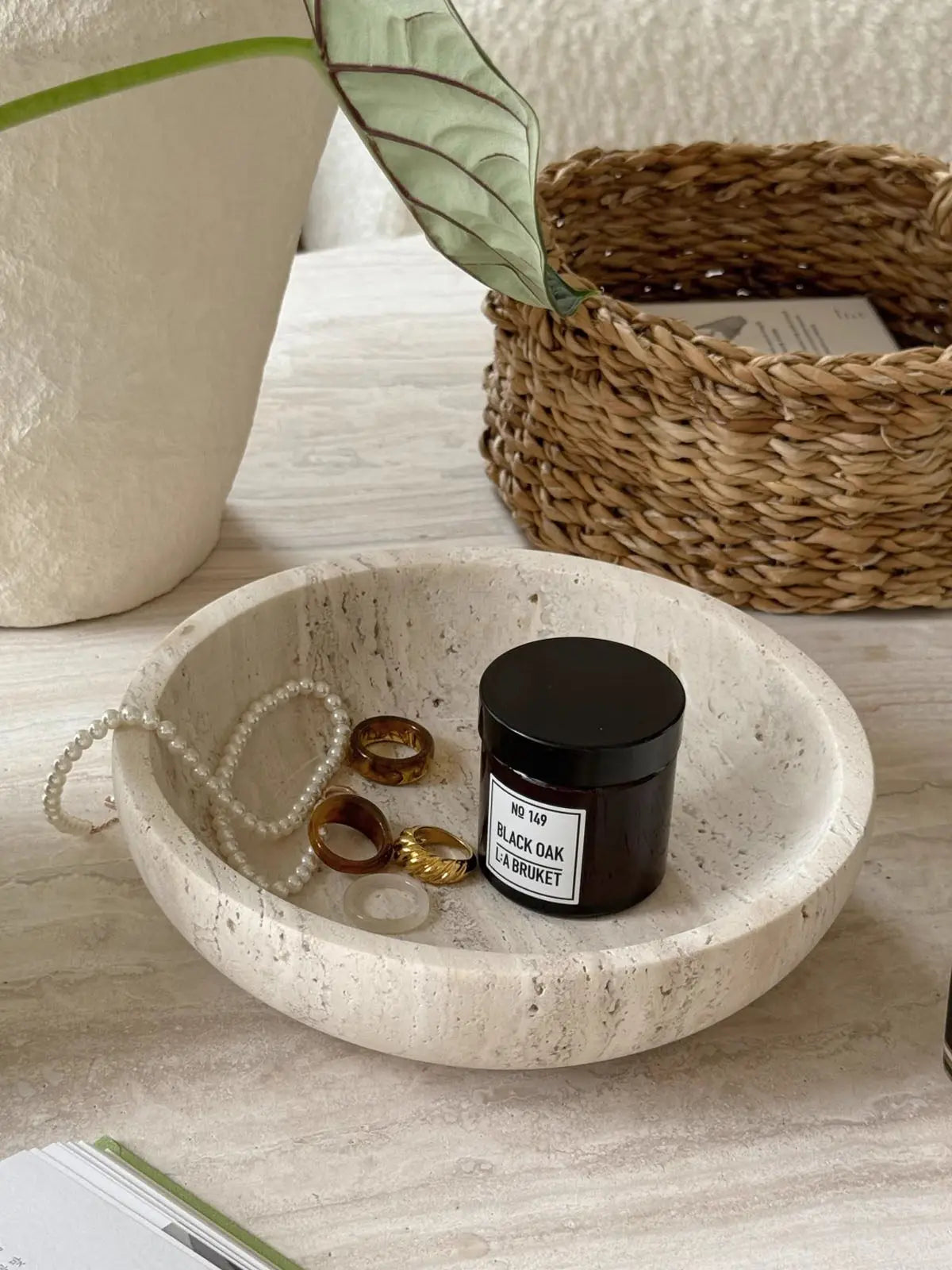 Yellow Travertine Jewellery Tray