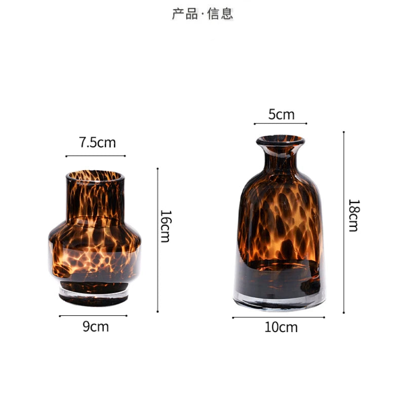 High-grade Leopard Vase Glass Flower