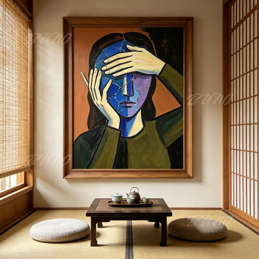 Cubist Face Portrait Art