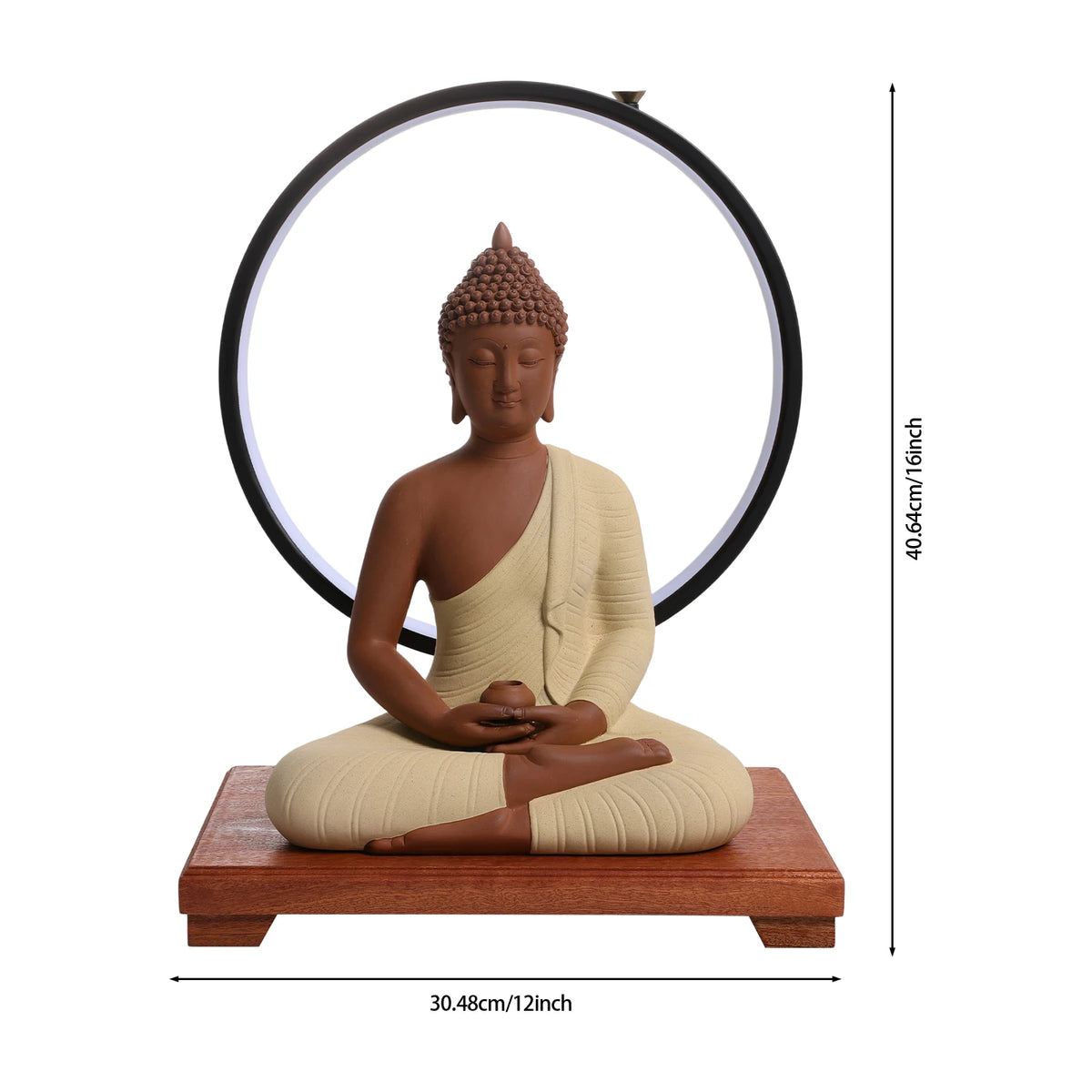 LED Halo Buddha Statue