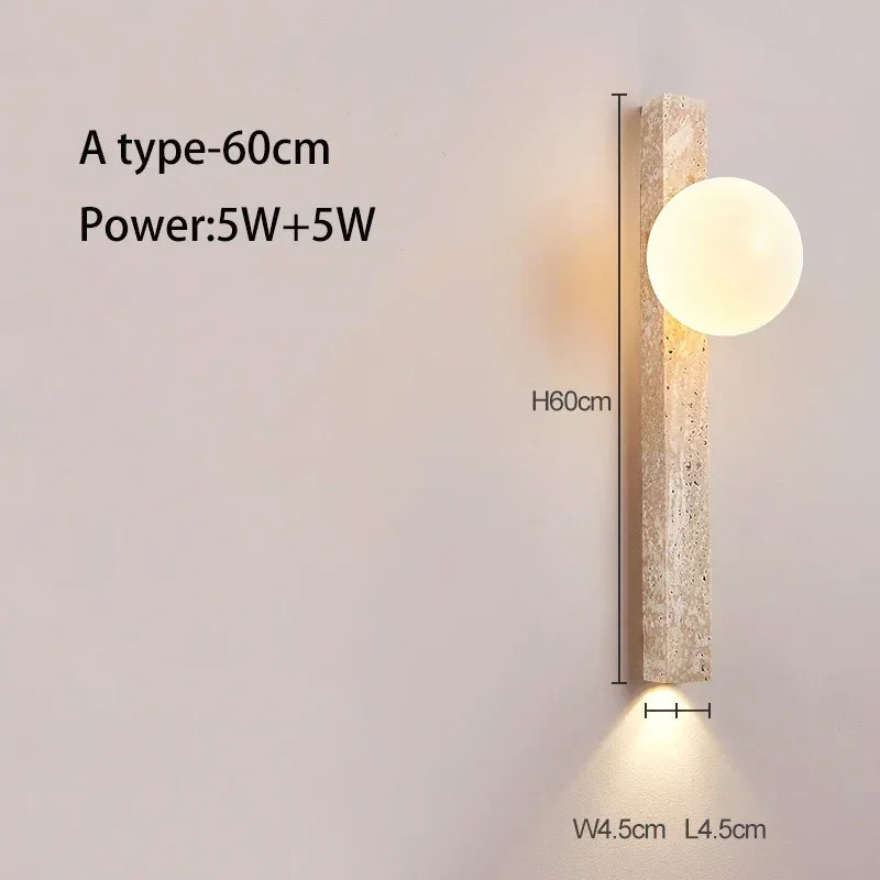 Wabi-sabi Cave Stone Long Wall Lamp