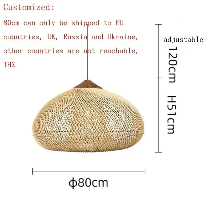 Southeast Asian Rattan Lamps Handmade Pendant