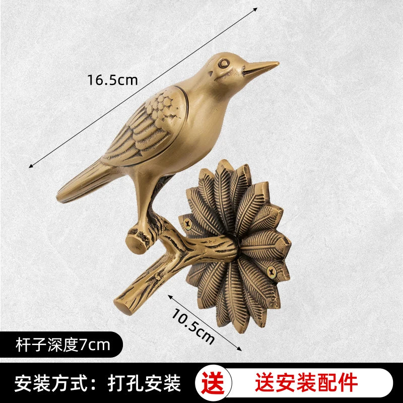 Retro Brass Bird Towel Ring
