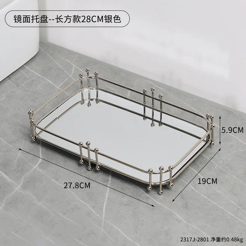 Mirrored Gold Storage Tray