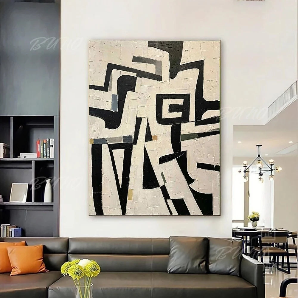 Black White Geometric Art
