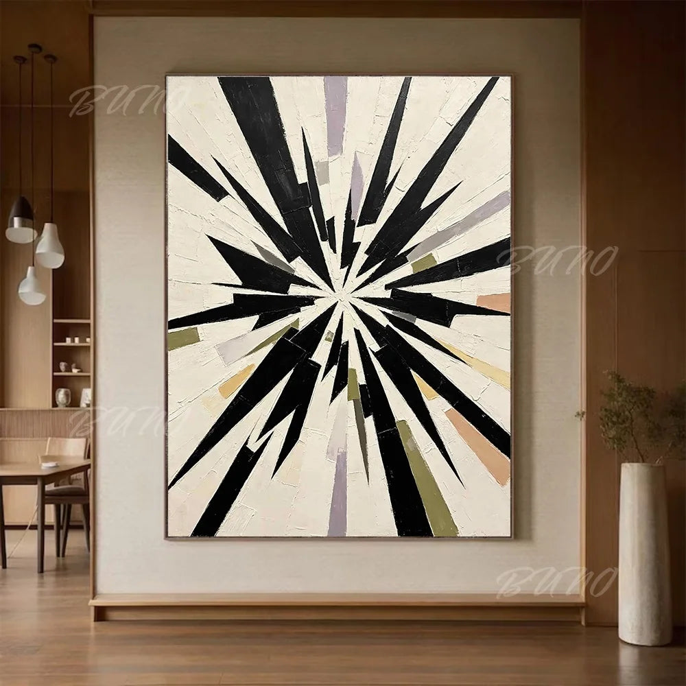 Black White Geometric Art