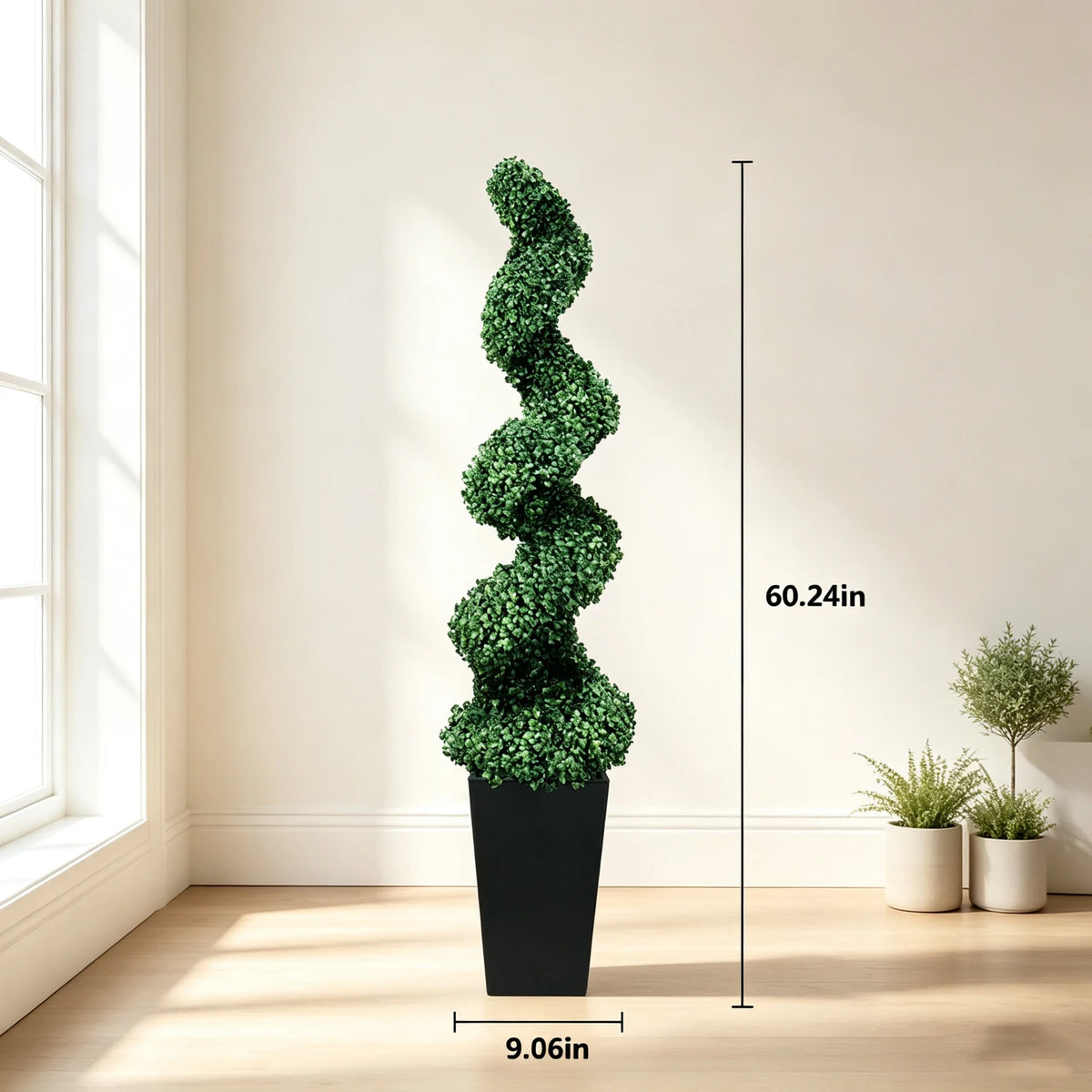 Spiral Boxwood Topiary Pair